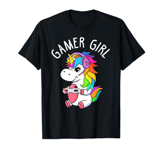 Gamer Girl Gaming Unicorn Cute Video Game Gift Women Girls T-Shirt