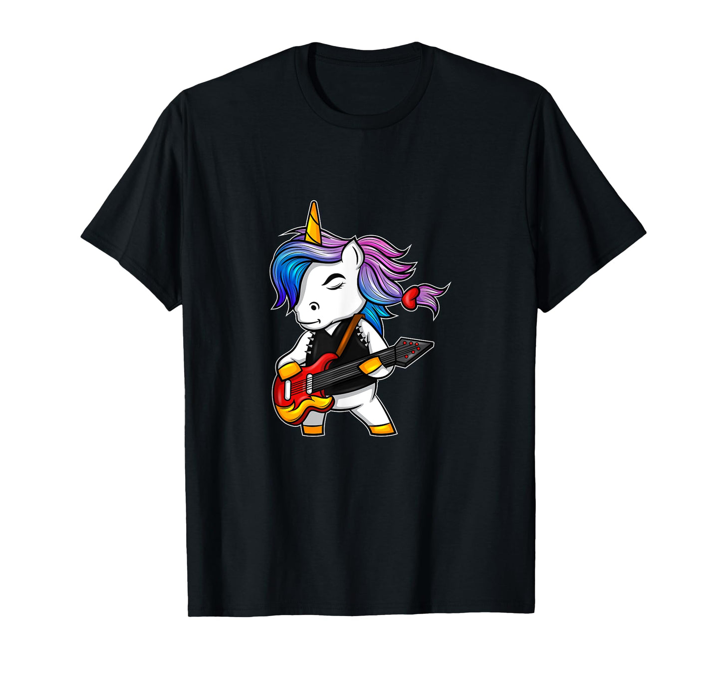 Cool rock and roll unicorn with guitar for rock fans T-Shirt