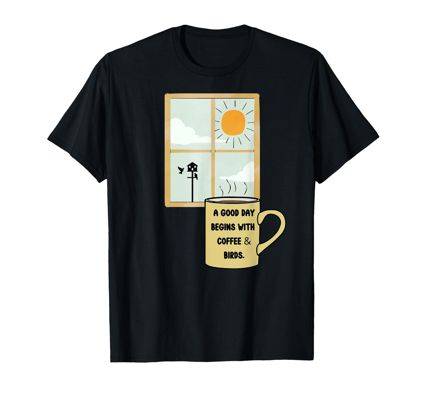 Coffee Drinker Bird Watcher Feeder Birds Nature Lover Gift T-Shirt