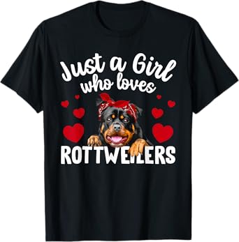 Funny Rottweiler Art For Women Girls Rottie Rottweiler Lover T-Shirt