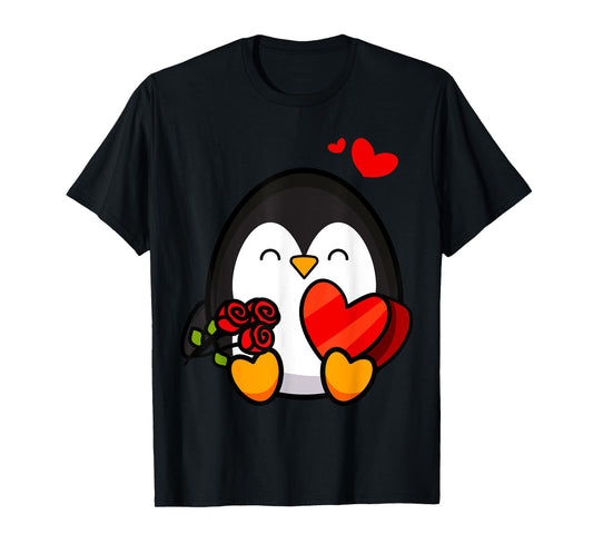 Valentine Penguin Shirt | Cool Cupid Seabird T-Shirt Gift T-Shirt