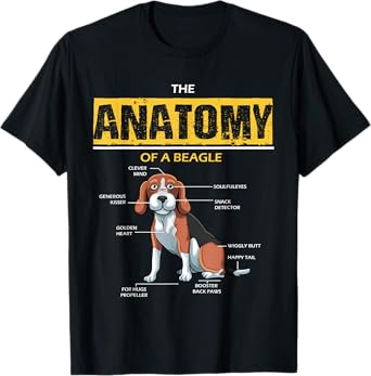 The Anatomy Of A Beagle - Funny Puppy Dog T-Shirt for Men Women Kids