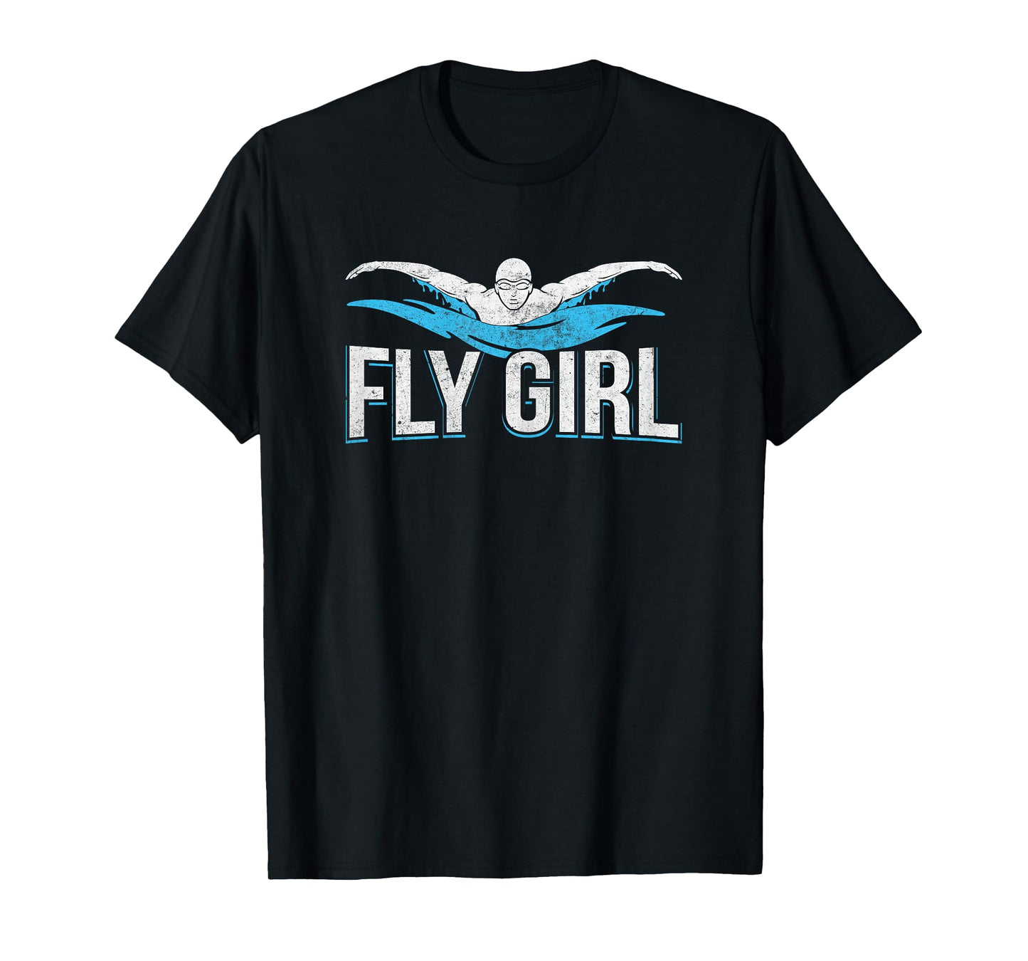 Fly Girl Swim Butterfly Swimmer Swimming Team Novelty T-Shirt