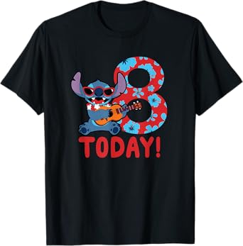 Disney Lilo & Stitch Tropical Birthday 8 Years Old Today T-Shirt