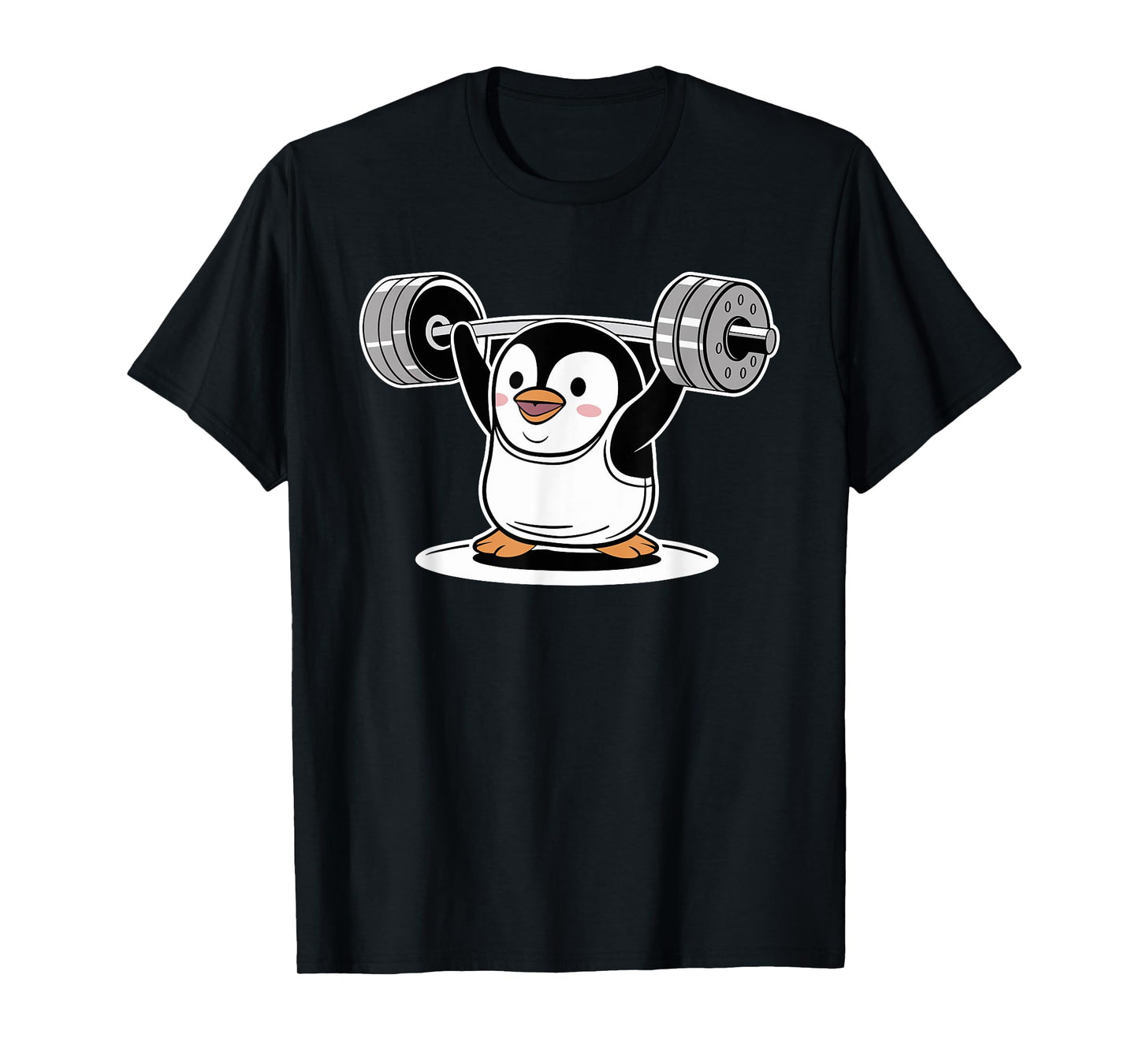 Cute Penguin Weightlifting Fitness Sport Gym Weightlifter T-Shirt