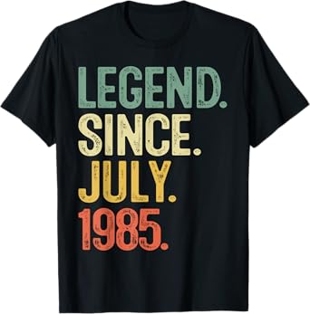 40 Years Old Gifts Legend Since July 1985 40th Birthday Men T-Shirt