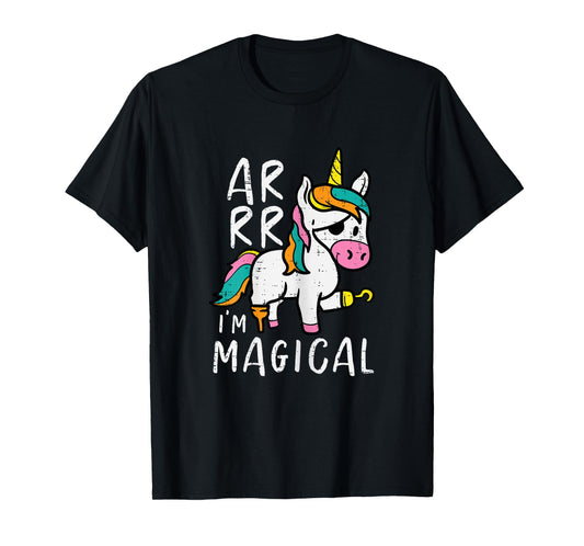 Pirate Unicorn Arrr Im Magical Halloween Toddler Girls Kids T-Shirt