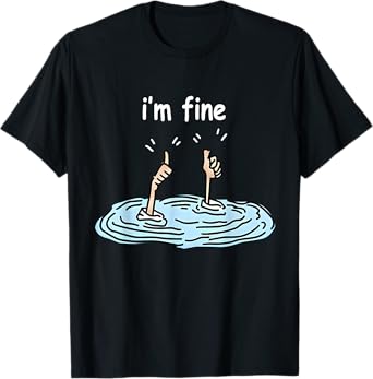 I'm Fine Thumbs Up Two Like Hand Funny Sarcasm Humor Graphic T-Shirt