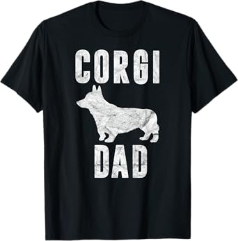Vintage Corgi Dad Gift Dog Daddy Welsh Corgi Father T-Shirt