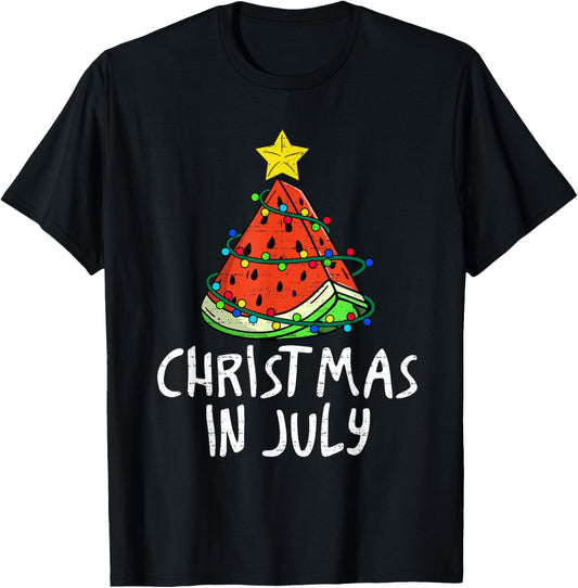 Christmas In July Watermelon Summer Xmas Beach Vacation T-Shirt