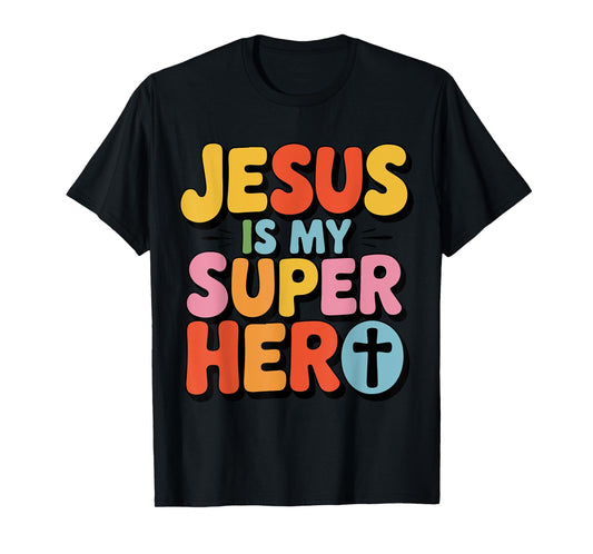 Jesus Is My Superhero Christian Girl Women Godsister Kids T-Shirt