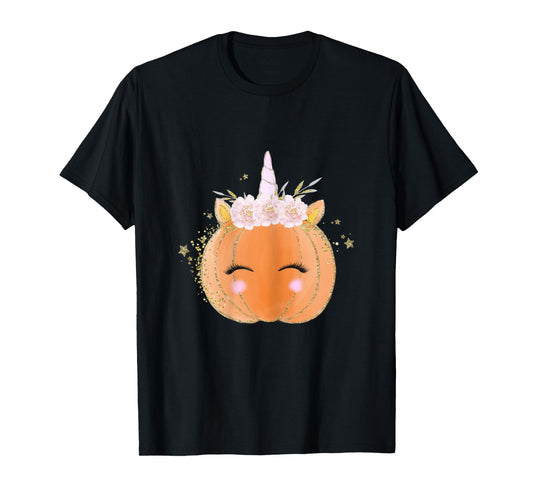 Unicorn Pumpkin Costume Halloween Gift Girls Kid Women Men T-Shirt