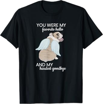 Angel Wing Dog English Bulldog Memorial Rainbow Bridge Pet T-Shirt for Men Women Kids