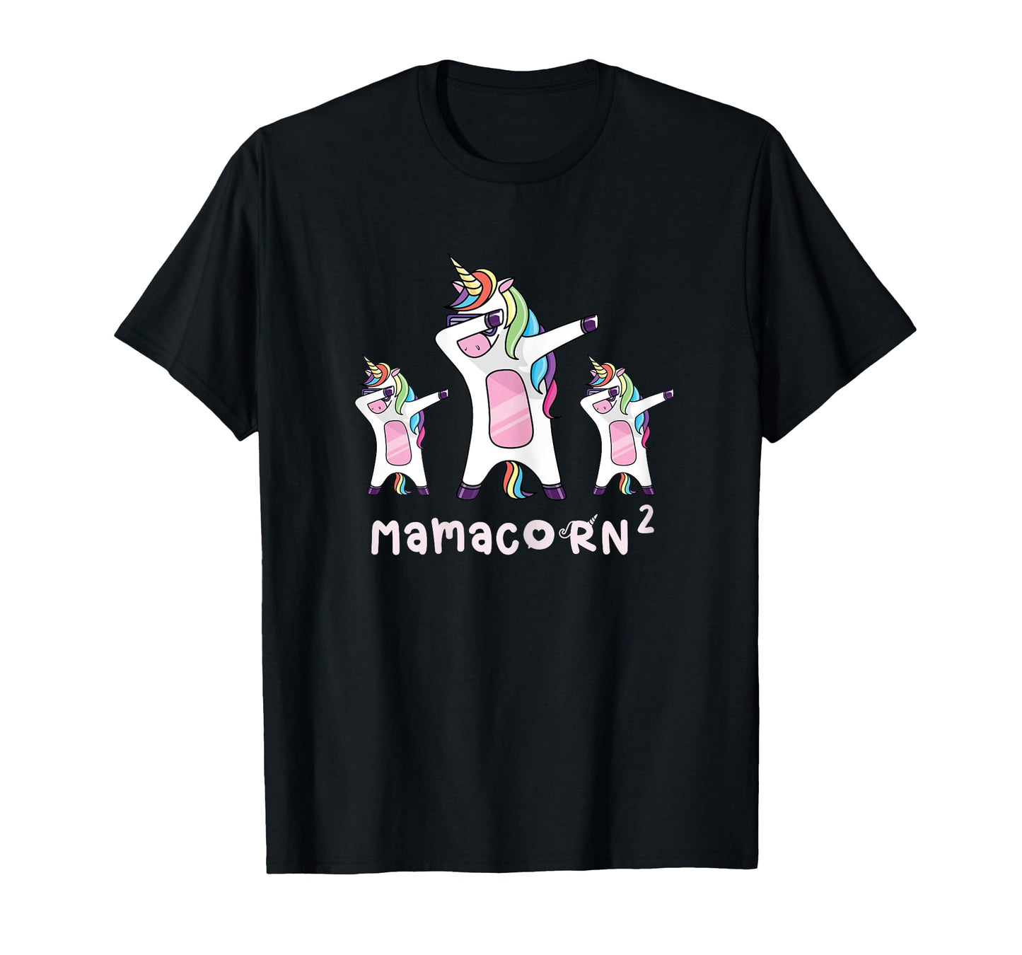 Cute Mamacorn Unicorn Mom Mother of 2 Twins Girls Baby Mom2 T-Shirt