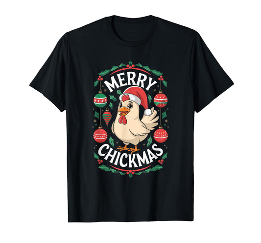 Merry Chickmas Christmas Chicken T-Shirt
