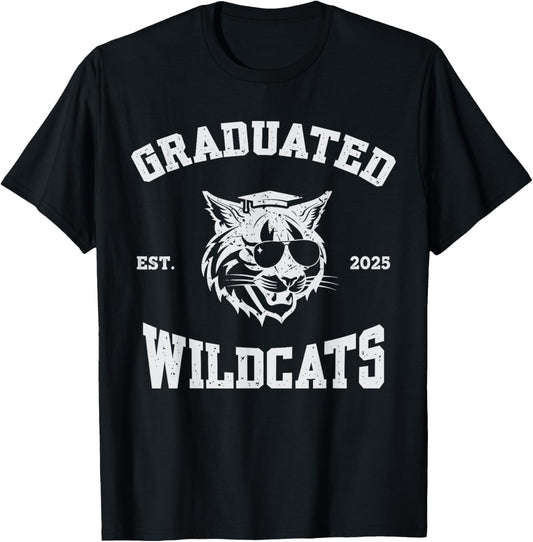 Class of 2025 Senior Men Graduated Wildcats Mascot Kid Women T-Shirt