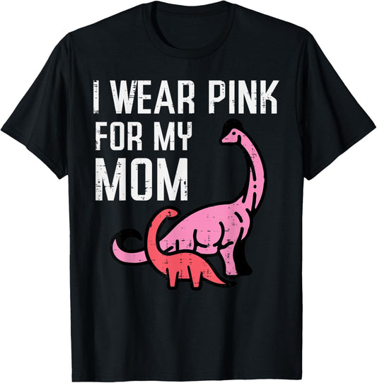 Dinosaurs Wear Pink For Mom Breast Cancer Awareness Boys T-Shirt