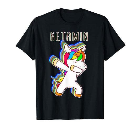 Ketamin Dabbing Unicorn Keta Unicorn Techno Rave T-Shirt