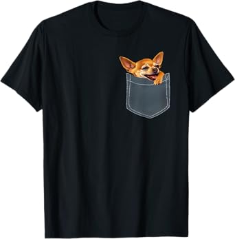 Funny Dog Shirt - Chihuahua in Pocket for Men Women Kids T-Shirt