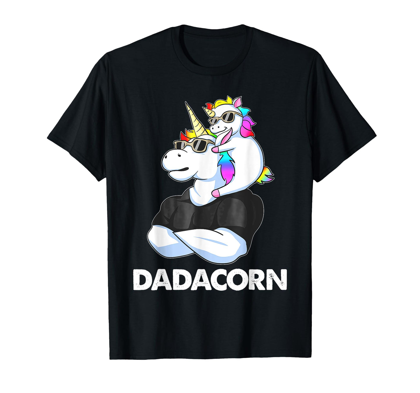 Dadacorn - Unicorn Dad and Baby Christmas PaPa Father's Day T-Shirt