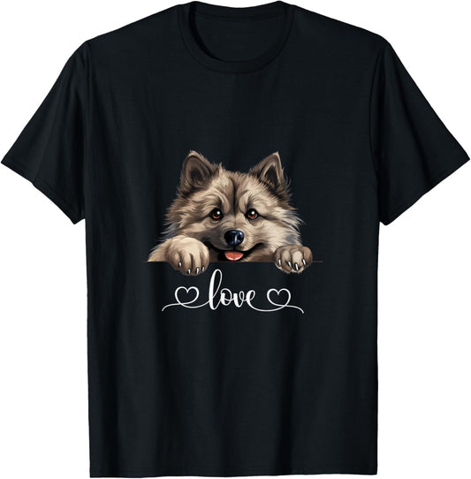 Cute Dog Graphic Love Puppy Keeshond Dog T-Shirt