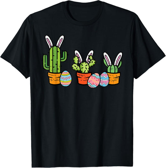Easter Cactus Bunny Succulent Plant Mexican Men Women Kids T-Shirt
