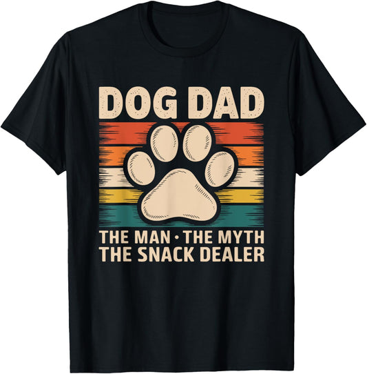 Dog Dad Retro Paw The Man The Myth The Snack Dealer T-Shirt