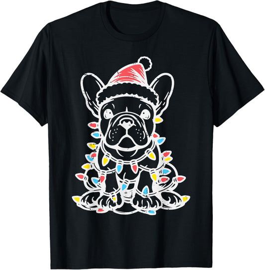 Christmas Dog French Bulldog Xmas Frenchie Men Women Kids T-Shirt