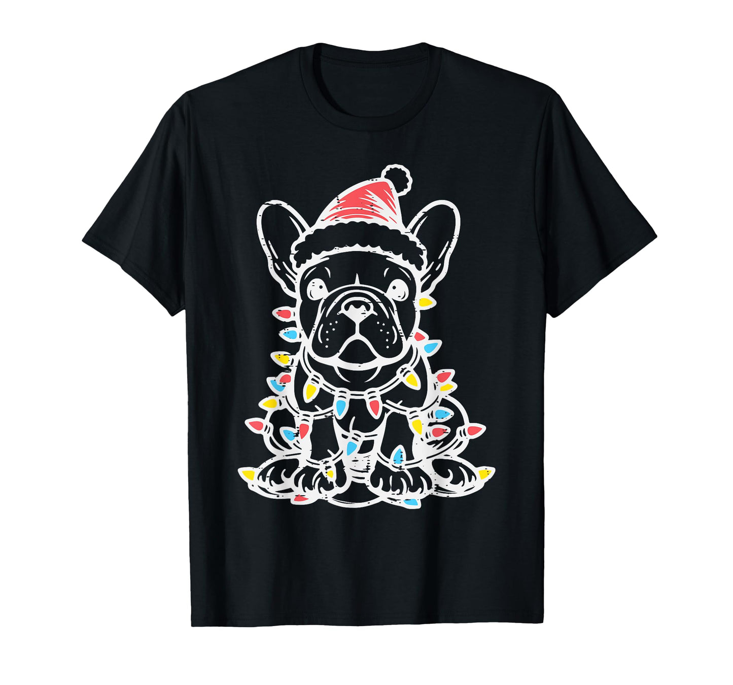 Christmas Dog French Bulldog Xmas Frenchie Men Women Kids T-Shirt
