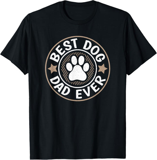 Best Dog Dad Ever Funny Dog Dad Saying Graphic Vintage Men T-Shirt