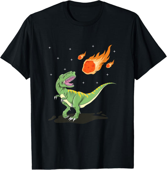 Dinosaur Meteorite Comet Meteor Shower Tyrannosaurus T-Shirt