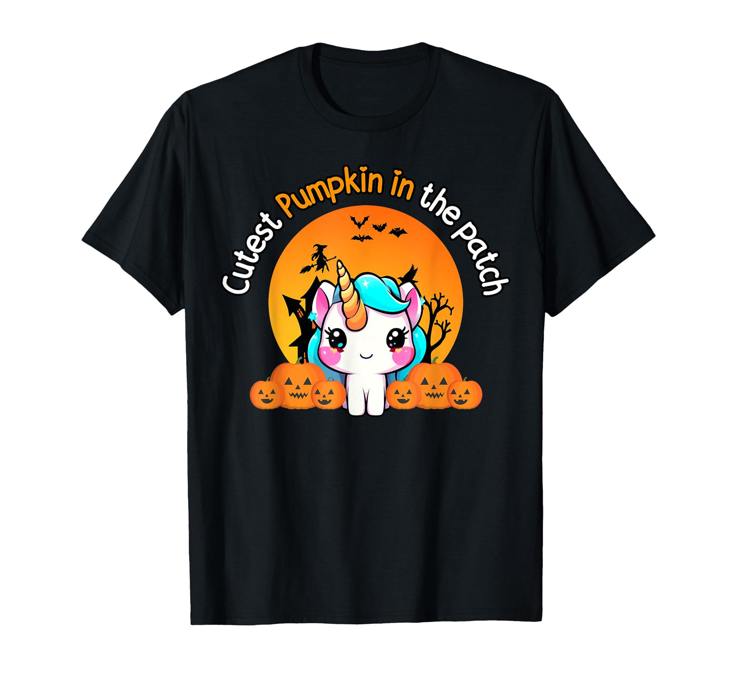 Cutest Pumpkin In The Patch Unicorn witch Halloween kawaii T-Shirt