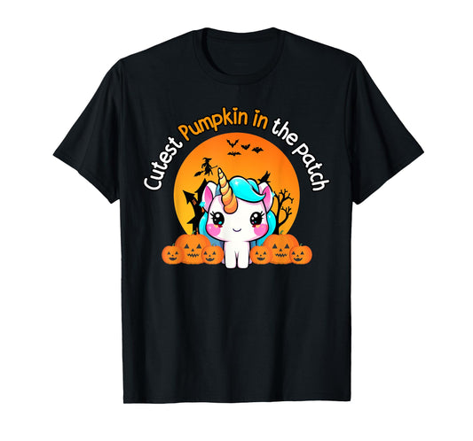 Cutest Pumpkin In The Patch Unicorn witch Halloween kawaii T-Shirt
