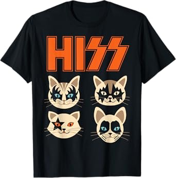 Hiss Funny Cats Kittens Rock Rockin T-Shirt