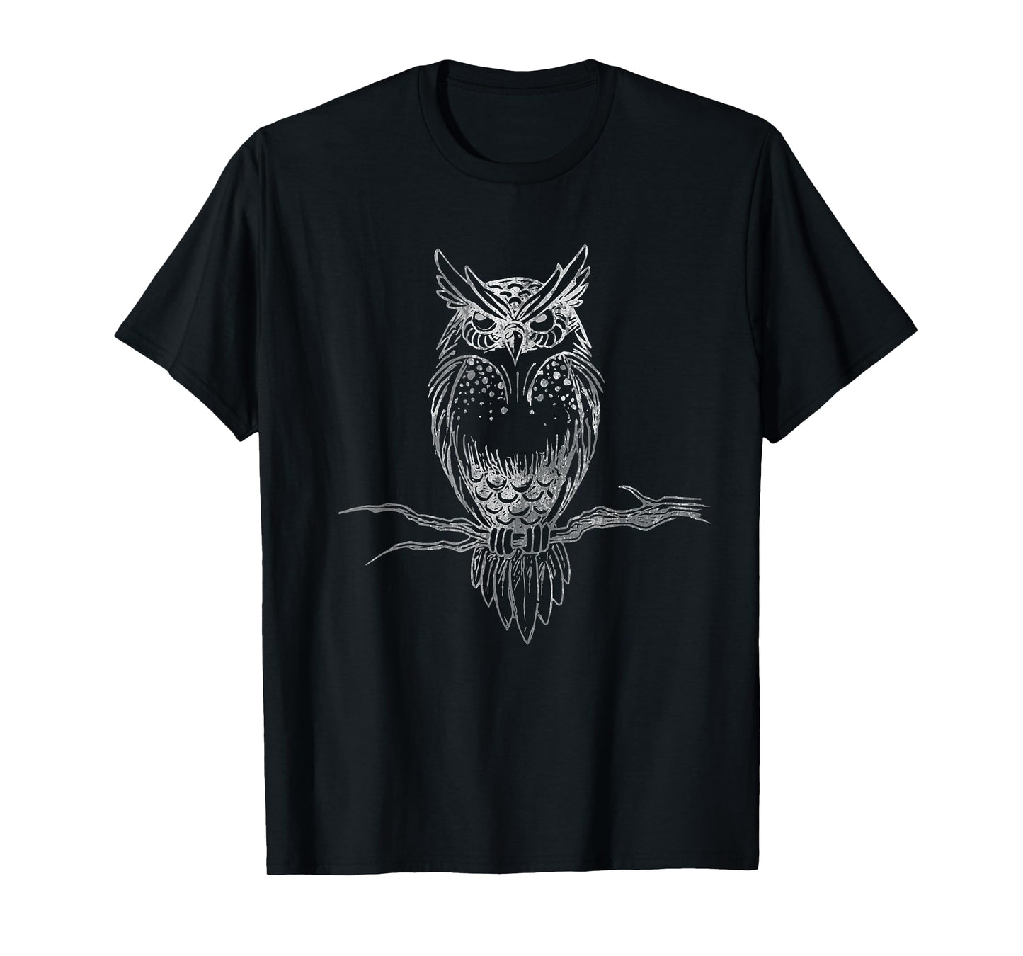 Great Horned Owl distressed design T-shirt T-Shirt