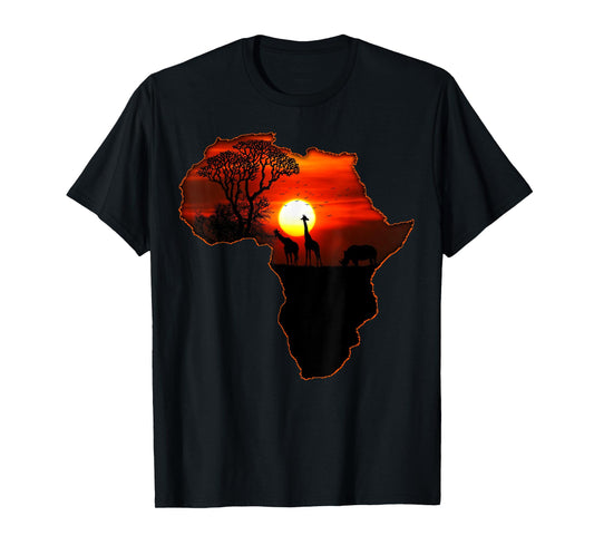 Africa T Shirt Map Of Africa Tee South African Sunset Safari