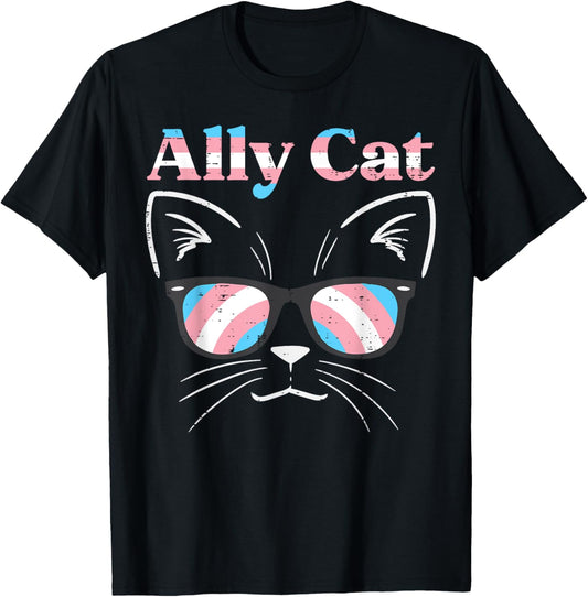Ally Cat Transgender Transsexual Trans Pride Flag Men Women T-Shirt