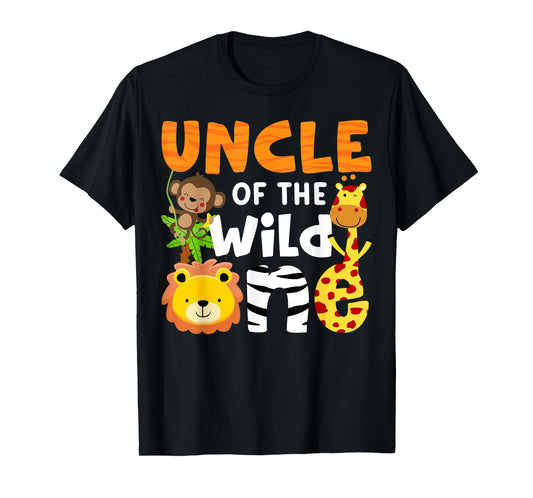 Uncle the Wild One Zoo Birthday Safari Jungle Animals Party T-Shirt