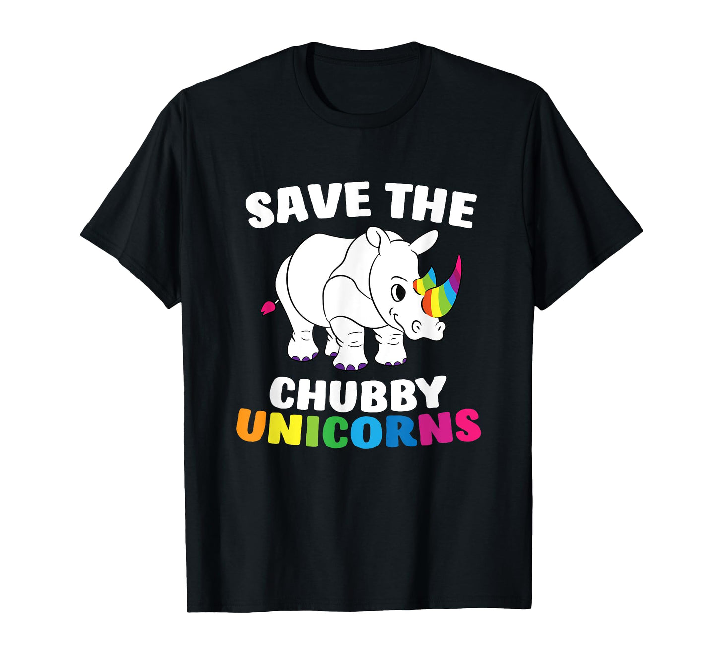 Save The Chubby Unicorns Funny Unicorn Rhino T-Shirt