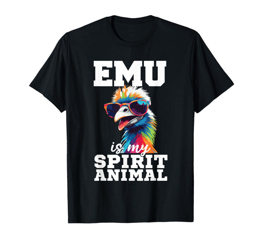 Emu Spirit Colorful Emus Retro Zookeeper Funny Birds T-Shirt