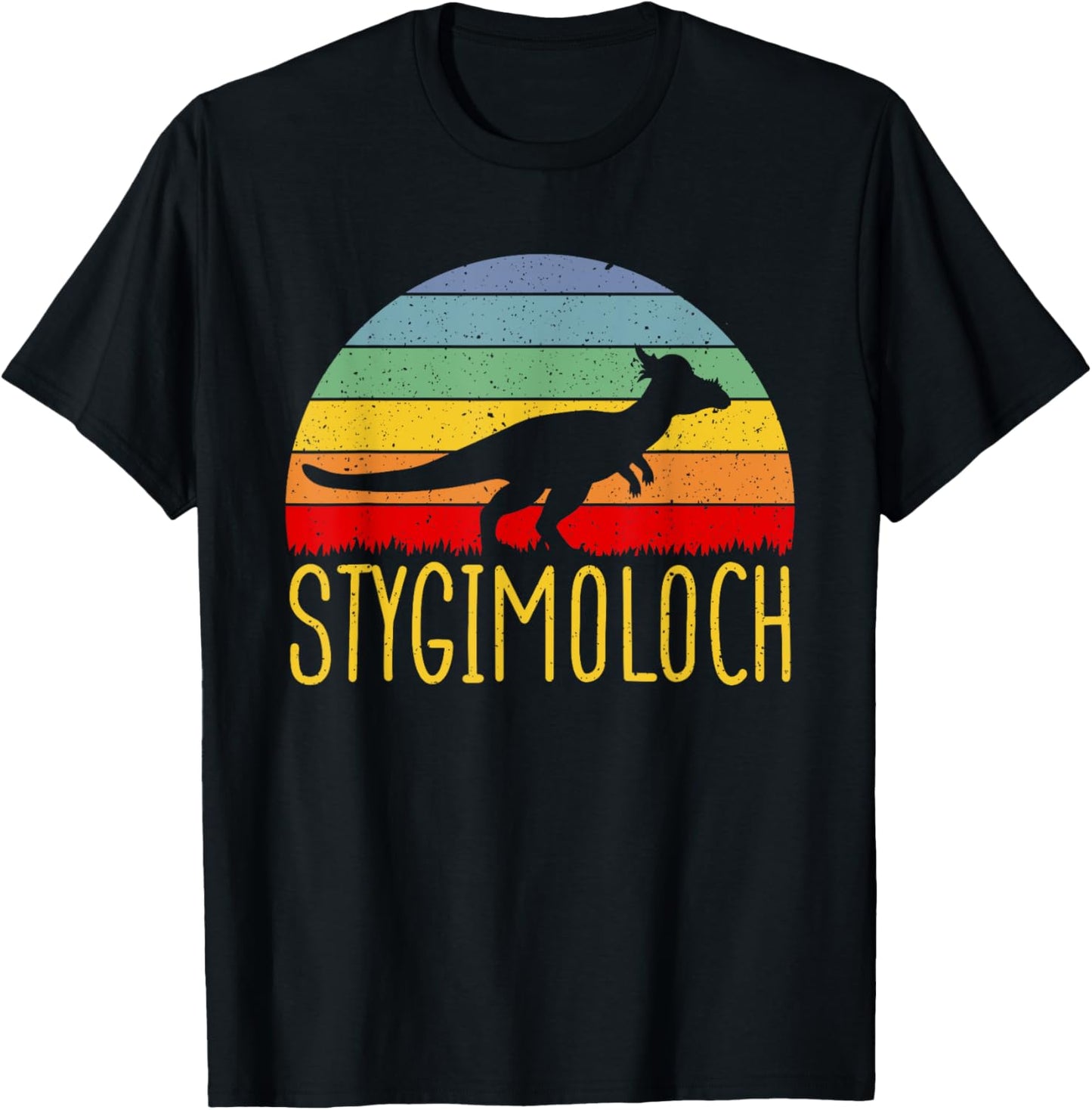 Stygimoloch - Vintage Retro Sunset Dinosaur Paleontology T-Shirt