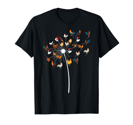 Funny Dandelion Chicken Novelty Gift Fowl Lover Men Women T-Shirt