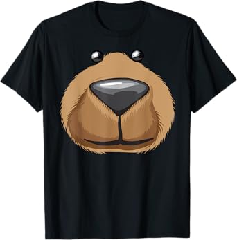 Cute Bear Face Costume Funny Halloween Teddy DIY Gift T-Shirt