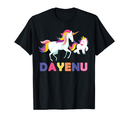 Unicorn Dayenu Passover Matzah Four Cups for Kids Boys Girls T-Shirt