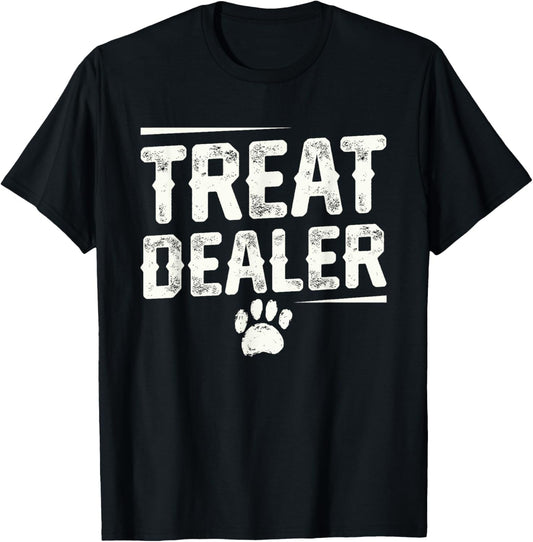 Unisex-Adults Dog Lover Animal Print T-Shirt Black Small Modern Classic Polyester 100% Imported Straight Collarless Short Sleeve T-Shirt
