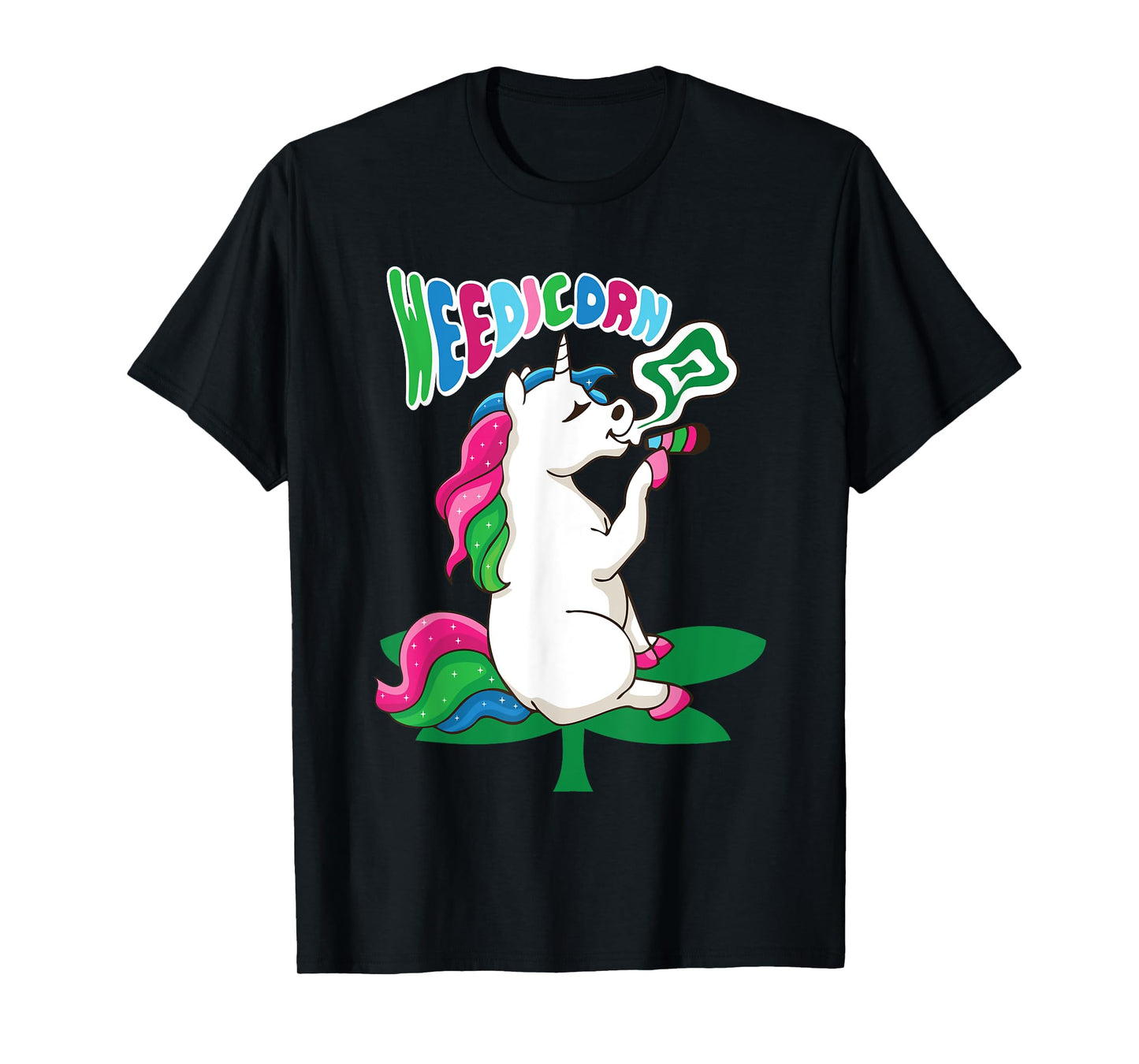 Weedicorn Unicorn Kifft Cannabis Marijuana Unicorn Kiffer T-Shirt