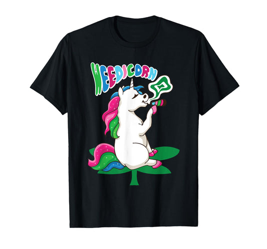 Weedicorn Unicorn Kifft Cannabis Marijuana Unicorn Kiffer T-Shirt