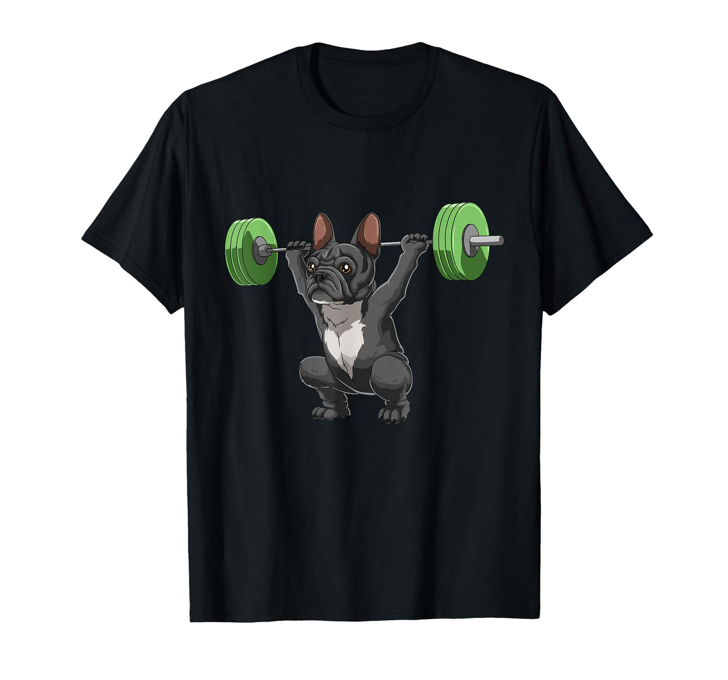 Funny French Bulldog Weightlifting and Bodybuilding Gift T-Shirt