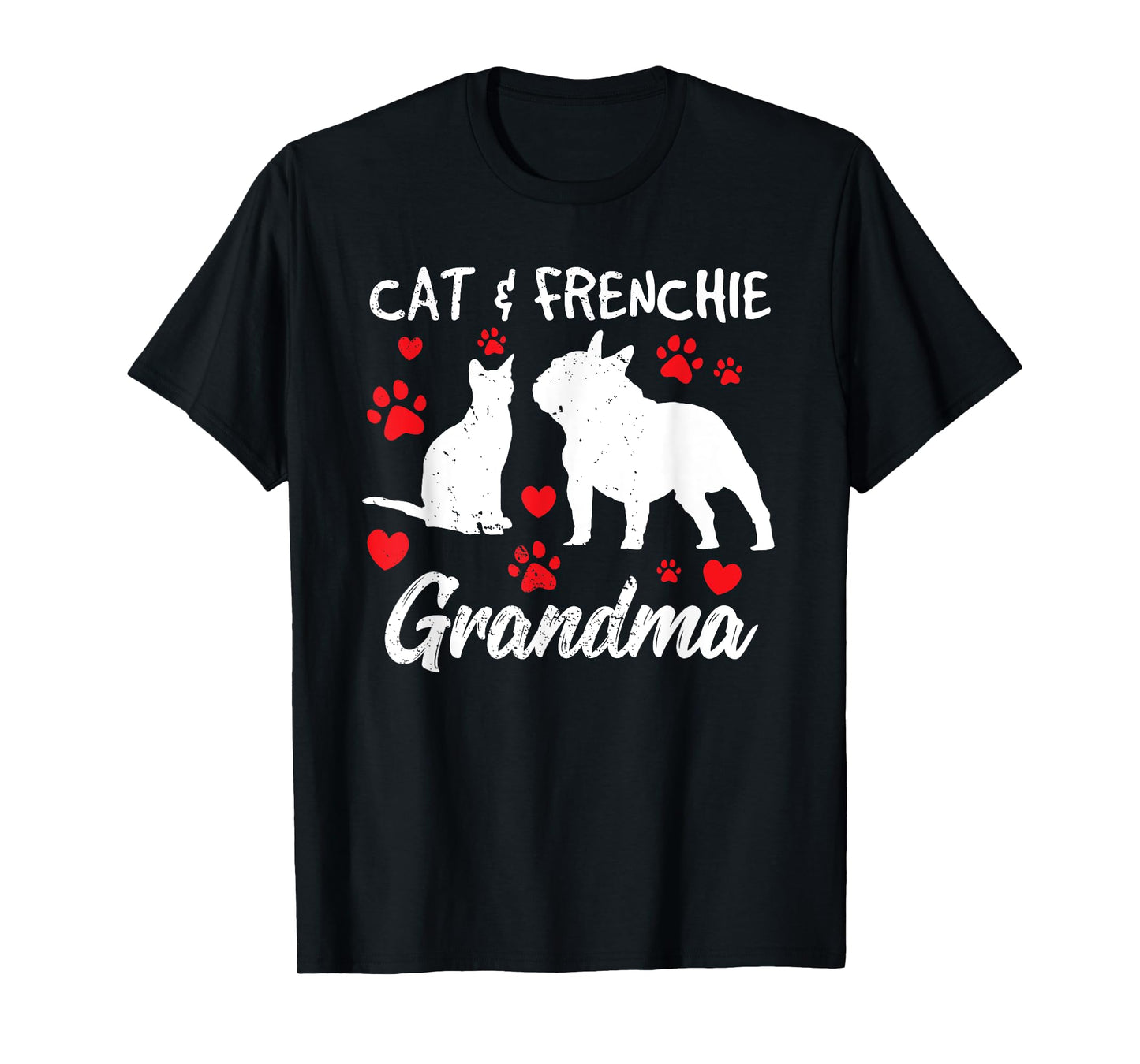 Cat and French Bulldog Grandma Frenchie Dog Grandmother Cute T-Shirt for Men Women