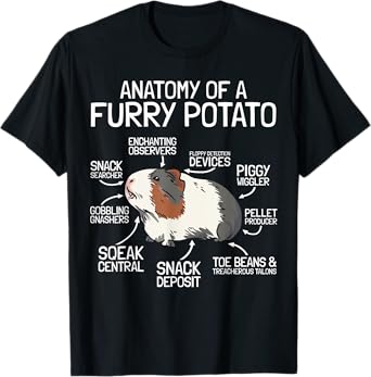 Anatomy Of A Furry Potato - Guinea Pig T-Shirt
